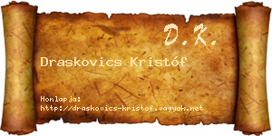 Draskovics Kristóf névjegykártya