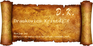 Draskovics Kristóf névjegykártya