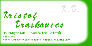 kristof draskovics business card